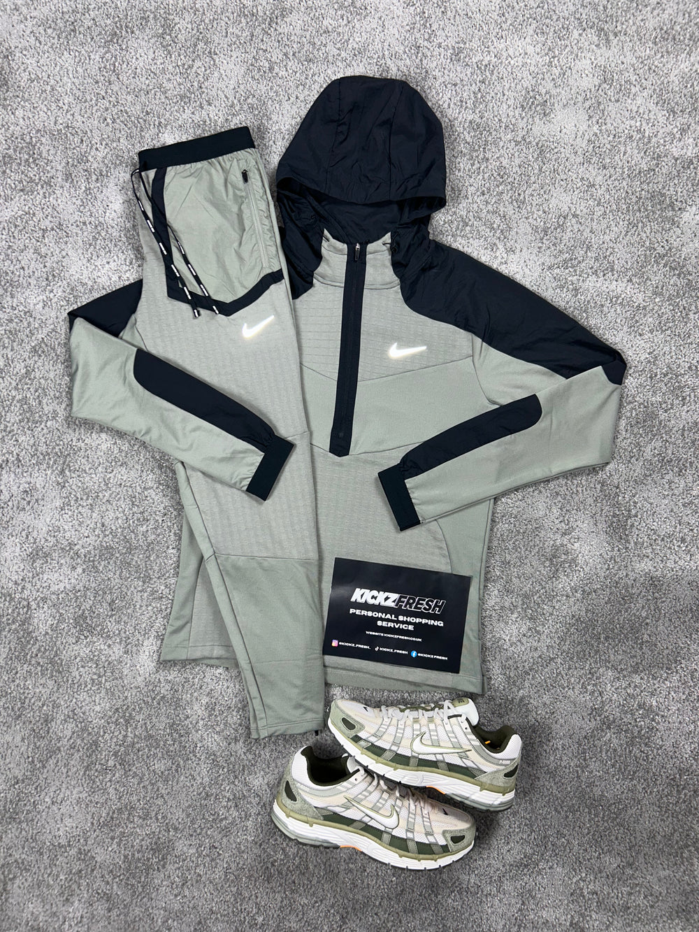 NIKE PERFORMANCE HALF-ZIP LIGHT KHAKI TRACKSUIT