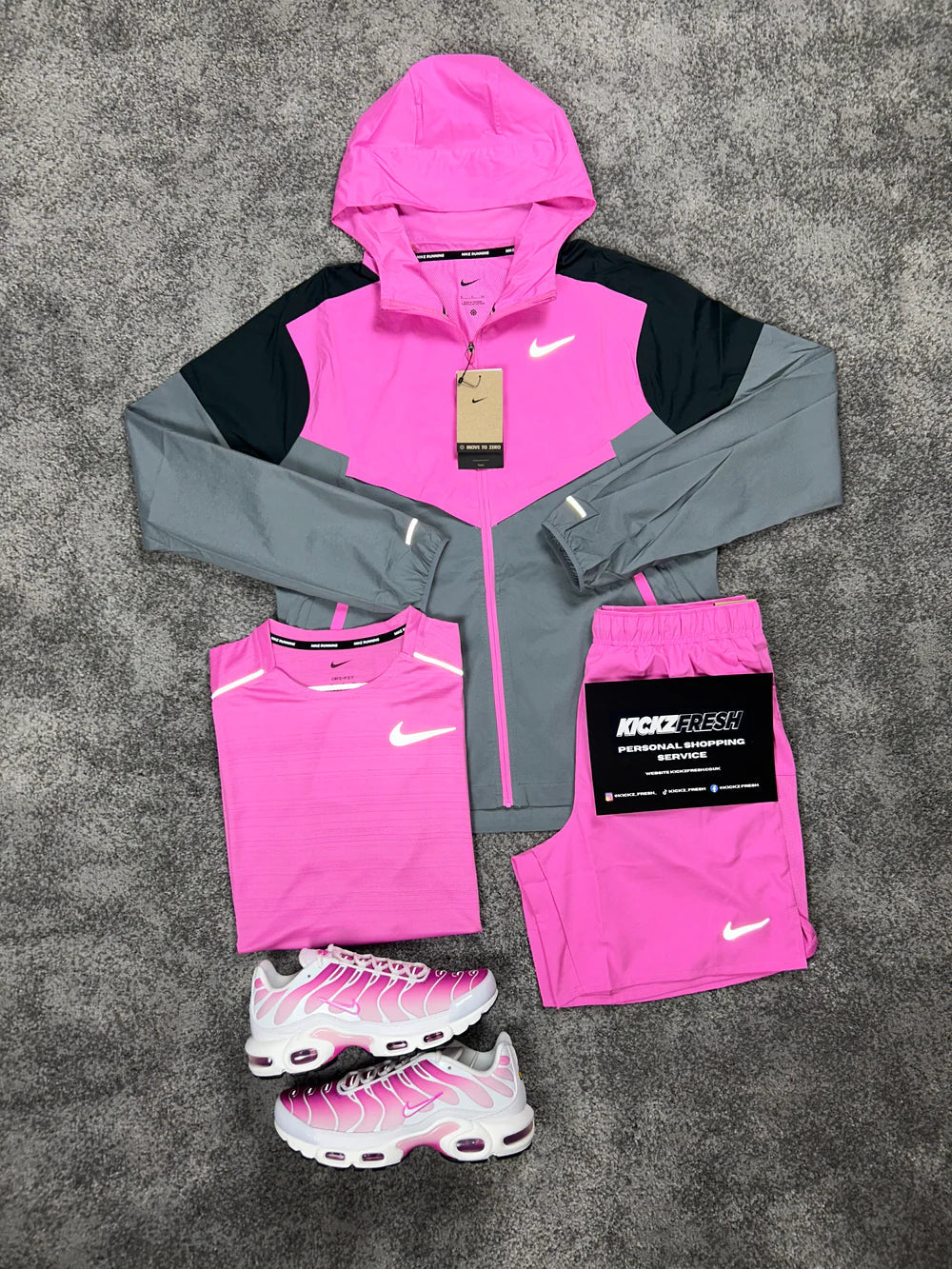 NIKE MEN’S 3-PIECE WINDRUNNER HYPER BLACK & PINK SET