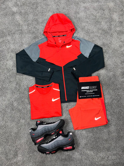NIKE MEN’S 3-PIECE WINDRUNNER CRIMSON RED & BLACK SET