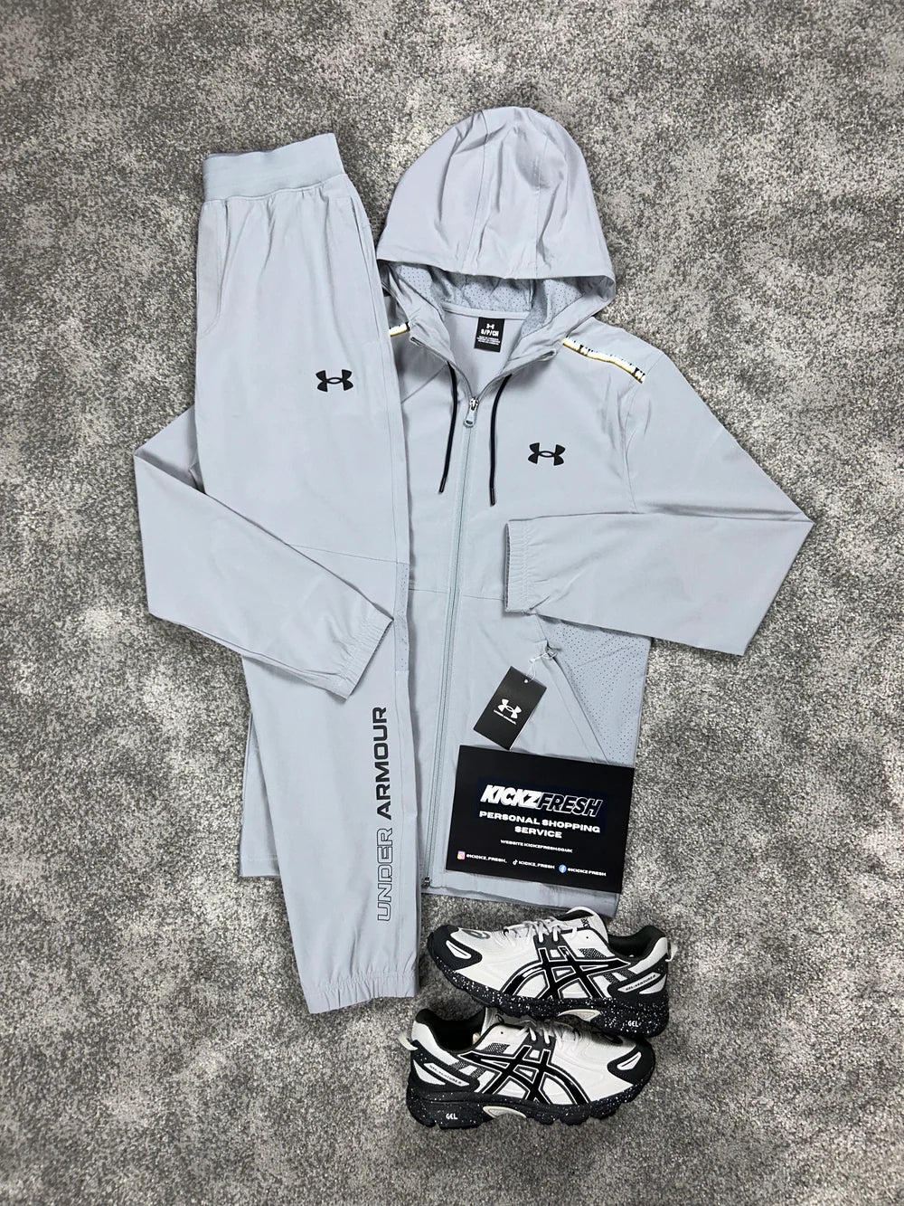 UNDER ARMOUR WOVEN LIGHT GREY TRACKSUIT