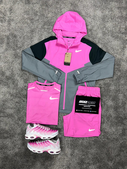 NIKE MEN’S 3-PIECE WINDRUNNER HYPER BLACK & PINK SET