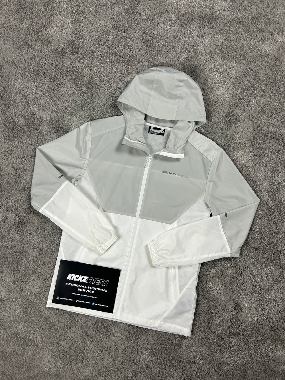 MONTERRAIN WINDRUNNER ASCENT GREY WHITE JACKET