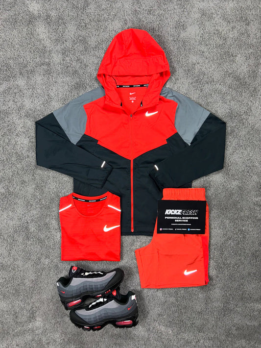 NIKE MEN’S 3-PIECE WINDRUNNER CRIMSON RED & BLACK SET