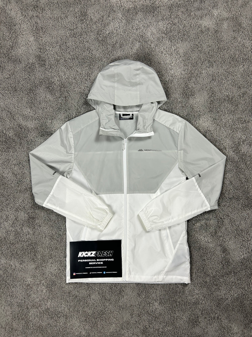 MONTERRAIN WINDRUNNER ASCENT GREY WHITE JACKET