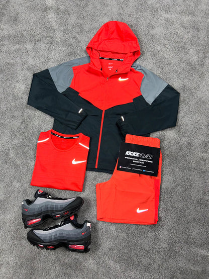 NIKE MEN’S 3-PIECE WINDRUNNER CRIMSON RED & BLACK SET